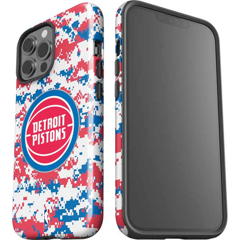NBA Detroit Pistons Digi Camo iPhone 15 Pro Max Impact Case