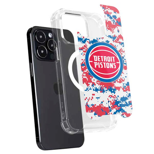 NBA Detroit Pistons Digi Camo iPhone 15 Pro Max MagSafe Case