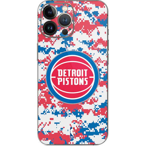 NBA Detroit Pistons Digi Camo iPhone 14 Pro Max Skin