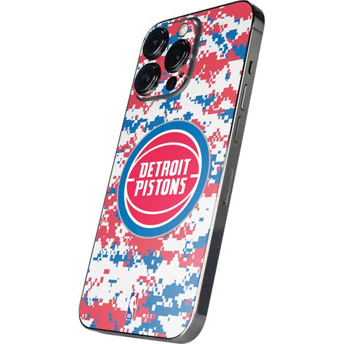 NBA Detroit Pistons Digi Camo iPhone 14 Pro Max Skin