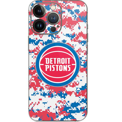 NBA Detroit Pistons Digi Camo iPhone 15 Pro Skin