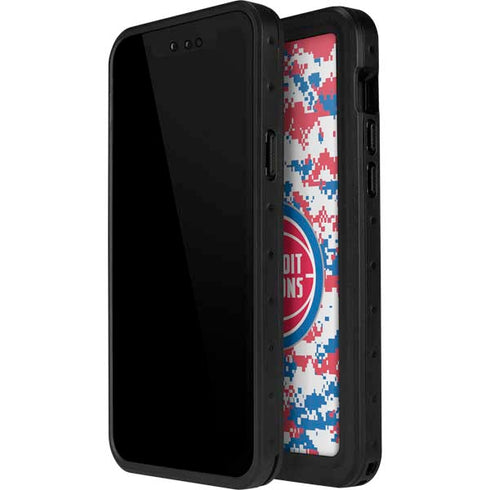 NBA Detroit Pistons Digi Camo iPhone 15 Plus Waterproof Case