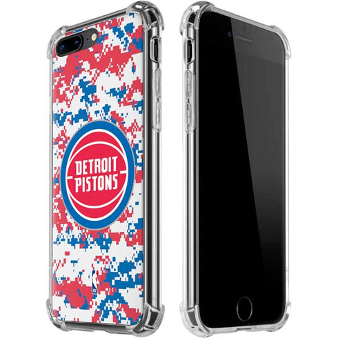 NBA Detroit Pistons Digi Camo iPhone 7/8 Plus Clear Case