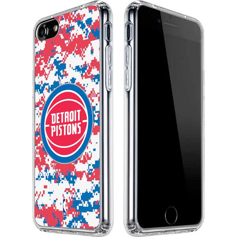 NBA Detroit Pistons Digi Camo iPhone SE (2nd & 3rd Gen) Clear Case