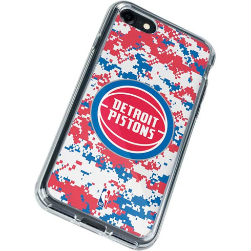 NBA Detroit Pistons Digi Camo iPhone SE (2nd & 3rd Gen) Clear Case