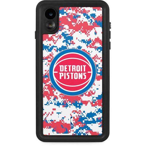 NBA Detroit Pistons Digi Camo iPhone XR Waterproof Case