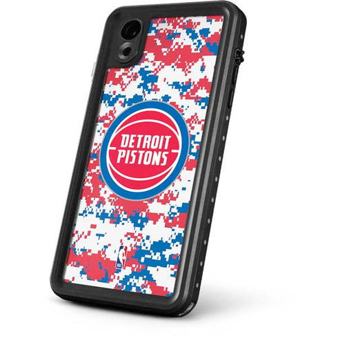 NBA Detroit Pistons Digi Camo iPhone XR Waterproof Case