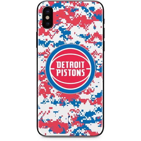 NBA Detroit Pistons Digi Camo iPhone XS Skin