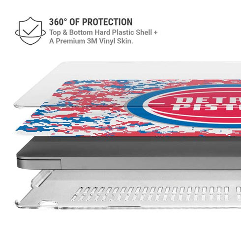 NBA Detroit Pistons Digi Camo MacBook Pro 16in (2021-25) Case plus Skin