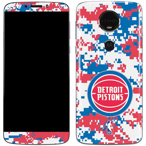 NBA Detroit Pistons Digi Camo Moto E5 Plus Skin