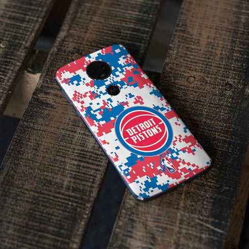 NBA Detroit Pistons Digi Camo Moto E5 Plus Skin