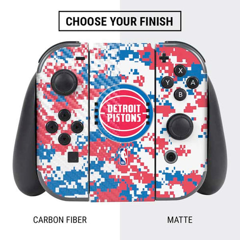 NBA Detroit Pistons Digi Camo Nintendo Switch Bundle Skin