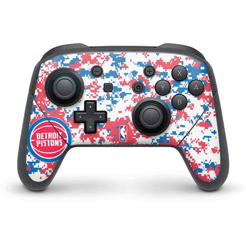 NBA Detroit Pistons Digi Camo Nintendo Switch Pro Controller Skin