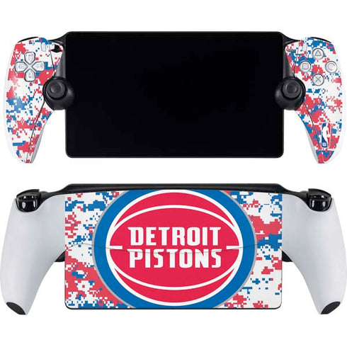 NBA Detroit Pistons Digi Camo PlayStation Portal Remote Player Skin