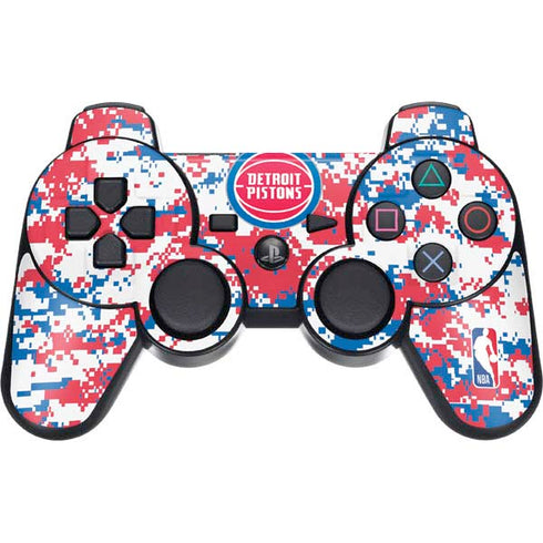 NBA Detroit Pistons Digi Camo PS3 Dual Shock wireless controller Skin