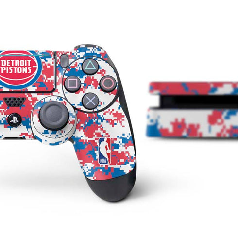 NBA Detroit Pistons Digi Camo PS4 Slim Bundle Skin