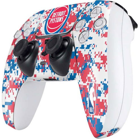 NBA Detroit Pistons Digi Camo PS5 Controller Skin