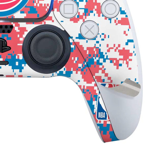 NBA Detroit Pistons Digi Camo PS5 Controller Skin