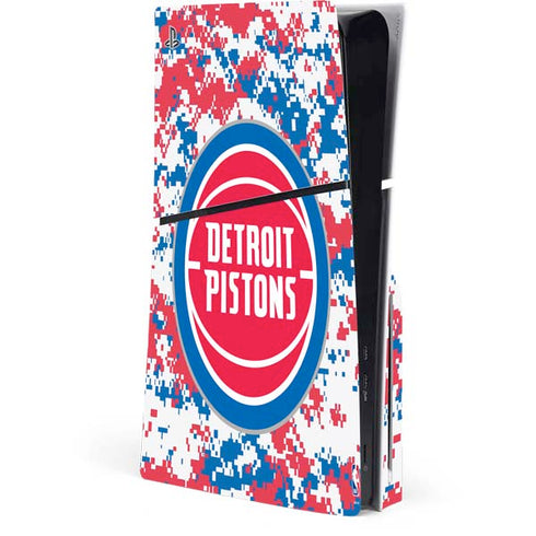 NBA Detroit Pistons Digi Camo PS5 Slim Disk Console Skin