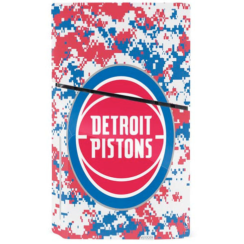 NBA Detroit Pistons Digi Camo PS5 Slim Disk Console Skin