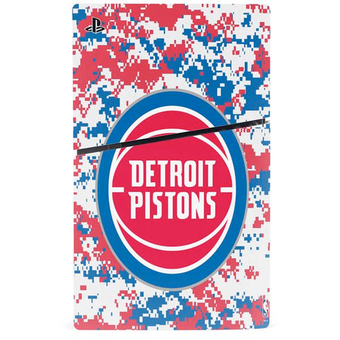 NBA Detroit Pistons Digi Camo PS5 Slim Digital Edition Console Skin