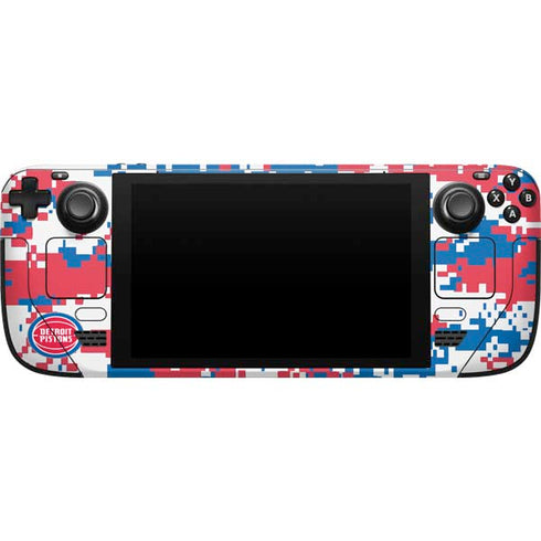 NBA Detroit Pistons Digi Camo Steam Deck Handheld Gaming Computer Skin