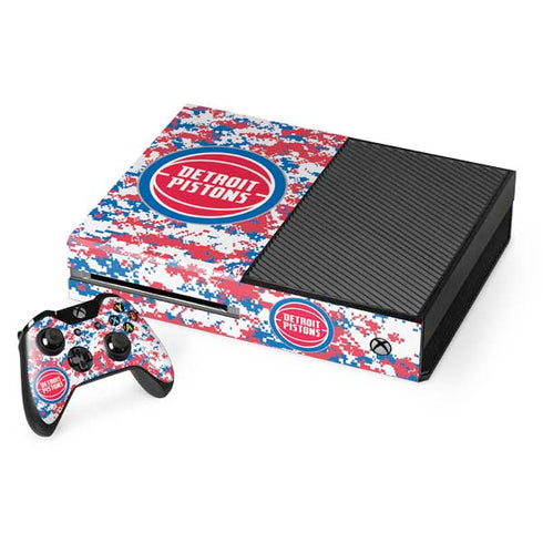 NBA Detroit Pistons Digi Camo Xbox One Console and Controller Bundle Skin