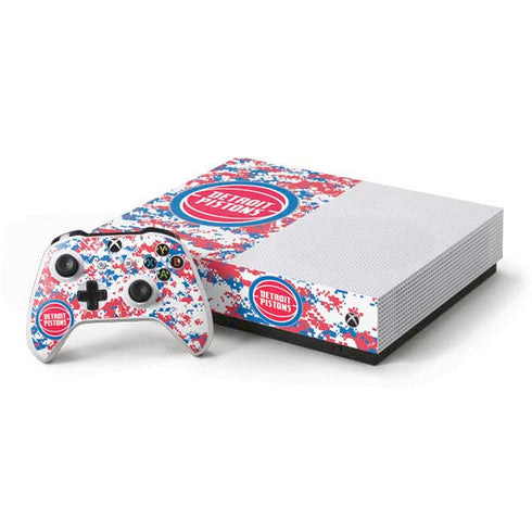 NBA Detroit Pistons Digi Camo Xbox One S All-Digital Edition Bundle Skin