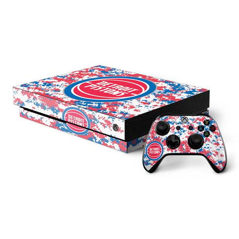 NBA Detroit Pistons Digi Camo Xbox One X Bundle Skin