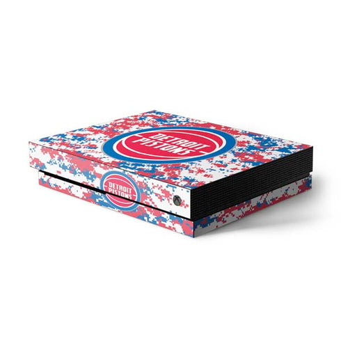 NBA Detroit Pistons Digi Camo Xbox One X Console Skin