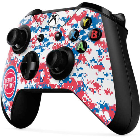 NBA Detroit Pistons Digi Camo Xbox One X Controller Skin