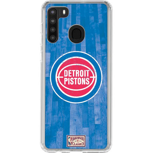 NBA Detroit Pistons Hardwood Classics Galaxy A21 Clear Case