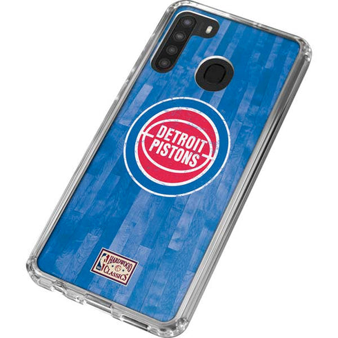 NBA Detroit Pistons Hardwood Classics Galaxy A21 Clear Case