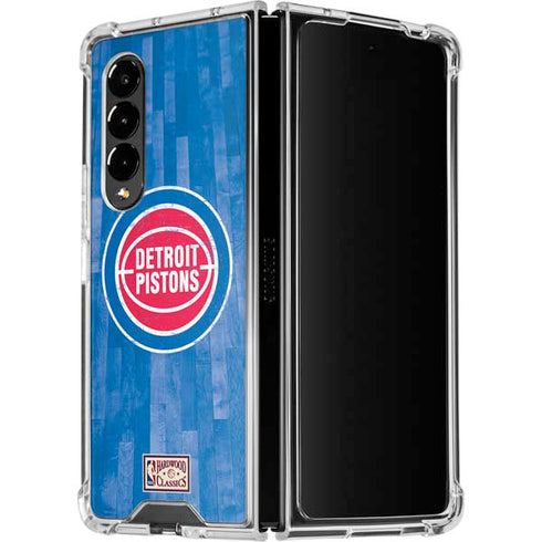 NBA Detroit Pistons Hardwood Classics Galaxy Z Fold4 5G Clear Case