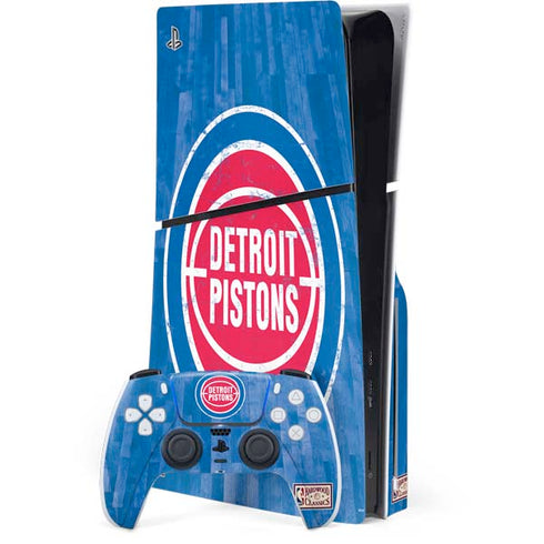 NBA Detroit Pistons Hardwood Classics PS5 Slim Disk Bundle Skin