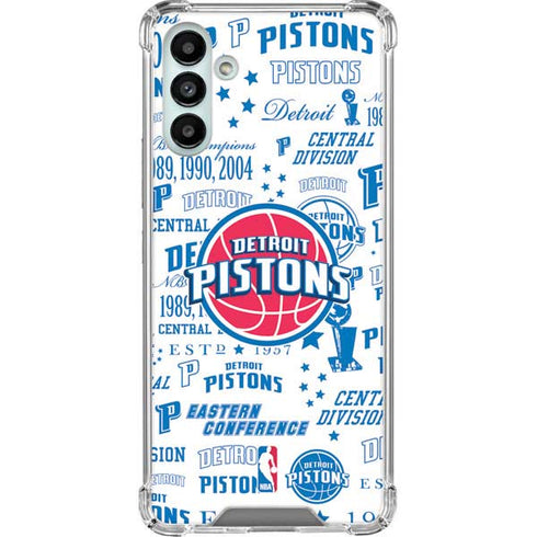 NBA Detroit Pistons Historic Blast Galaxy A13 5G Clear Case