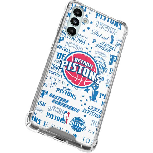 NBA Detroit Pistons Historic Blast Galaxy A13 5G Clear Case