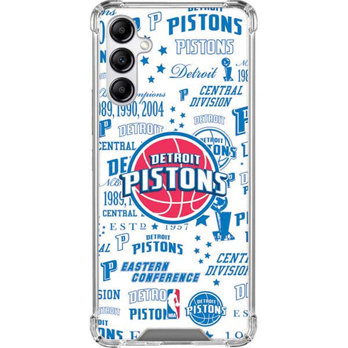 NBA Detroit Pistons Historic Blast Galaxy A14 5G Clear Case