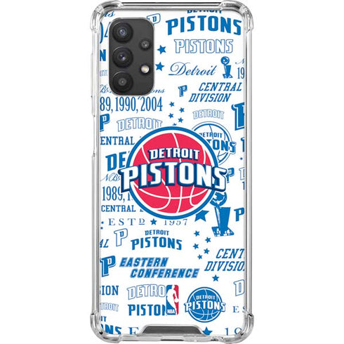 NBA Detroit Pistons Historic Blast Galaxy A32 5G Clear Case