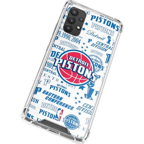 NBA Detroit Pistons Historic Blast Galaxy A32 5G Clear Case
