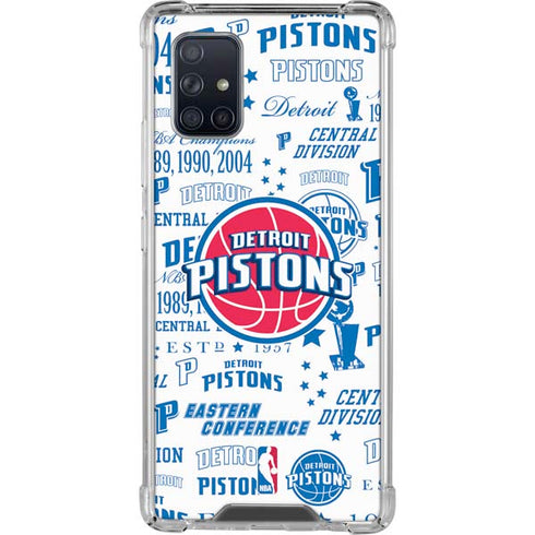 NBA Detroit Pistons Historic Blast Galaxy A71 5G Clear Case