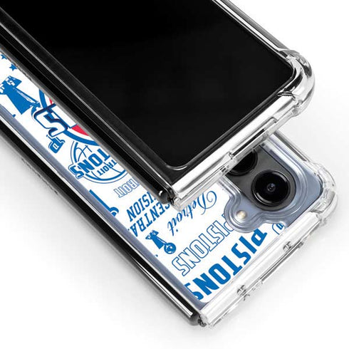 NBA Detroit Pistons Historic Blast Galaxy Z Fold5 5G Clear Case