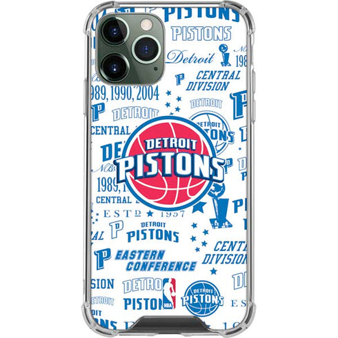 NBA Detroit Pistons Historic Blast iPhone 11 Pro Max Clear Case