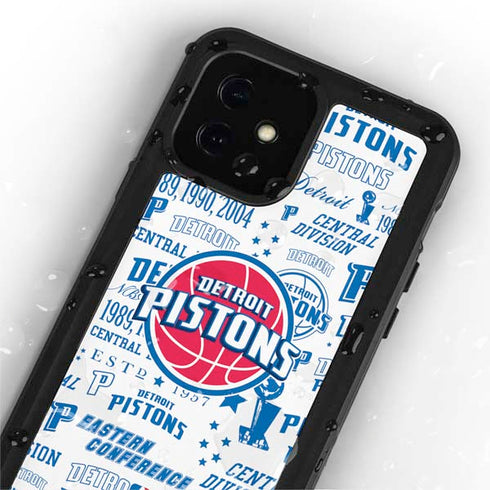 NBA Detroit Pistons Historic Blast iPhone 12 Mini Waterproof Case