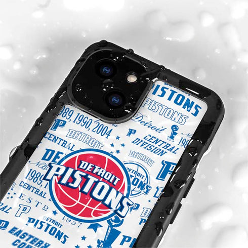 NBA Detroit Pistons Historic Blast iPhone 13 Mini Waterproof Case