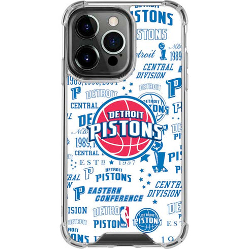 NBA Detroit Pistons Historic Blast iPhone 13 Pro Clear Case