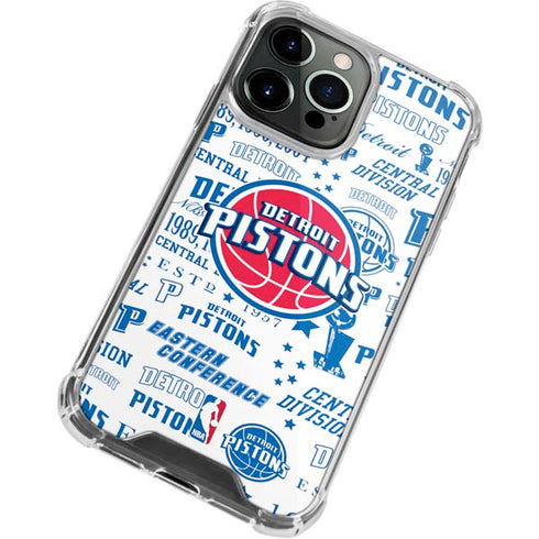 NBA Detroit Pistons Historic Blast iPhone 13 Pro Clear Case