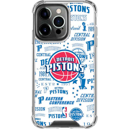 NBA Detroit Pistons Historic Blast iPhone 14 Pro Clear Case