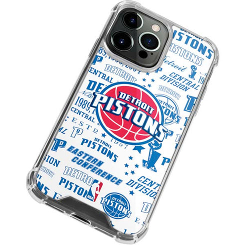 NBA Detroit Pistons Historic Blast iPhone 14 Pro Clear Case