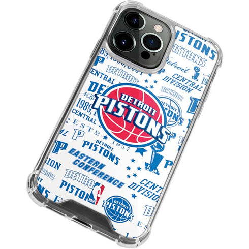 NBA Detroit Pistons Historic Blast iPhone 14 Pro Max Clear Case